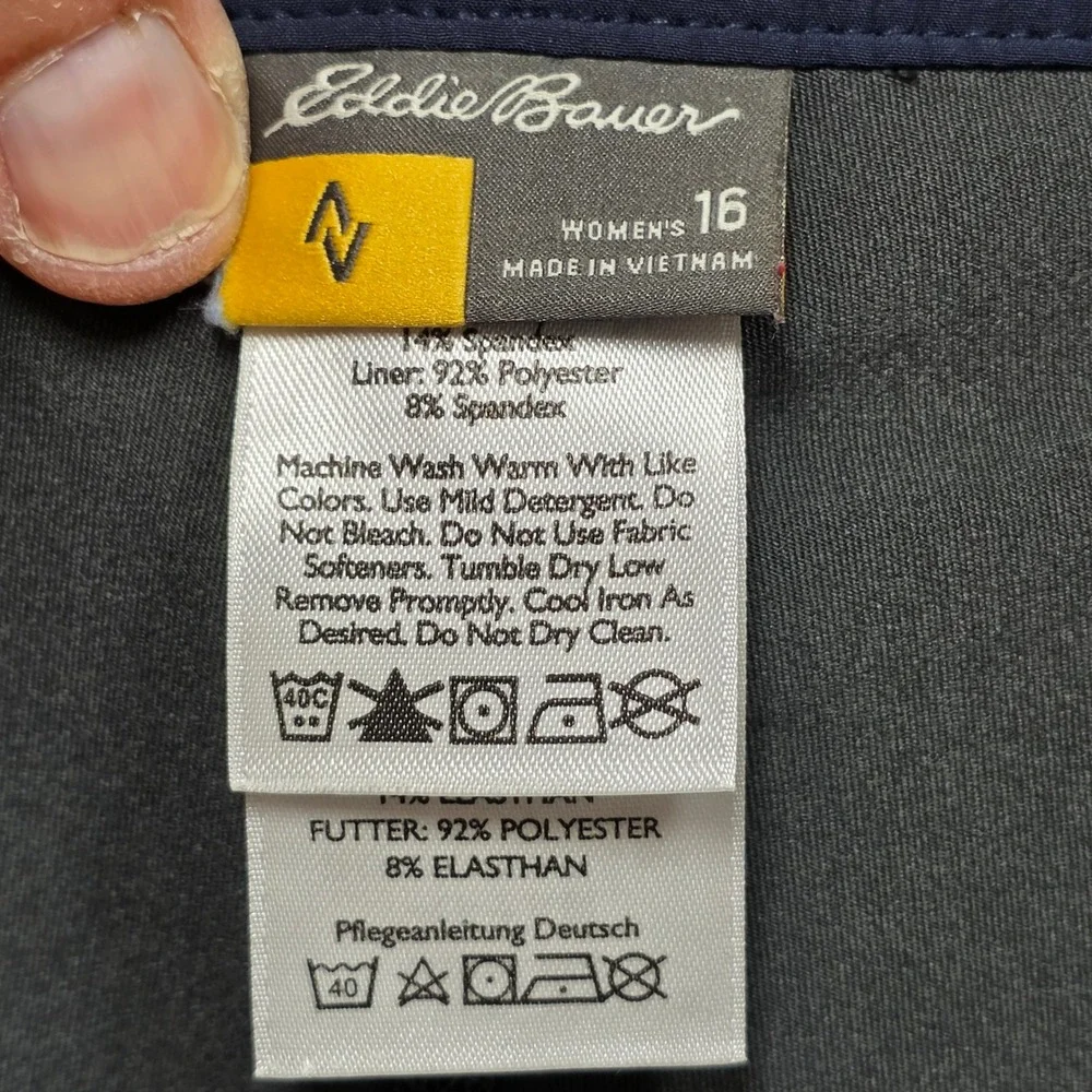 Eddie Bauer Travex Navy Blue‎ Skort Womens 16 Hiking Travel Active 21551044